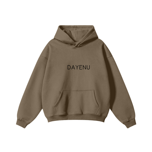 345GSM Women's Heavyweight Solid-Color Hoodie Brown