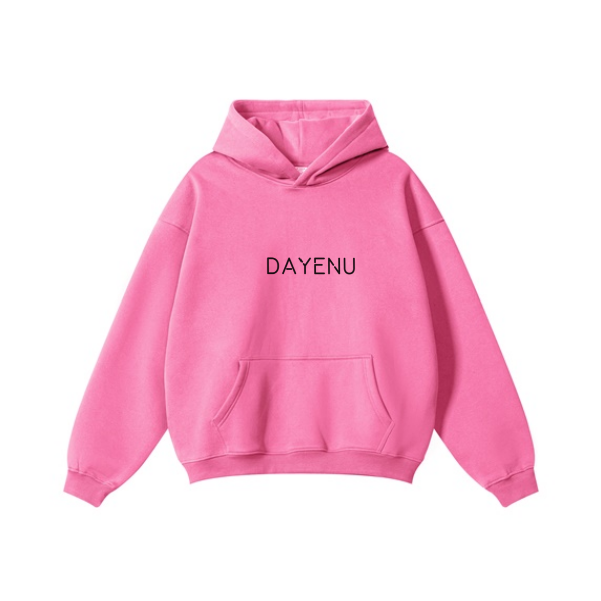 345GSM Women's Heavyweight Solid-Color Hoodie Rose Pink
