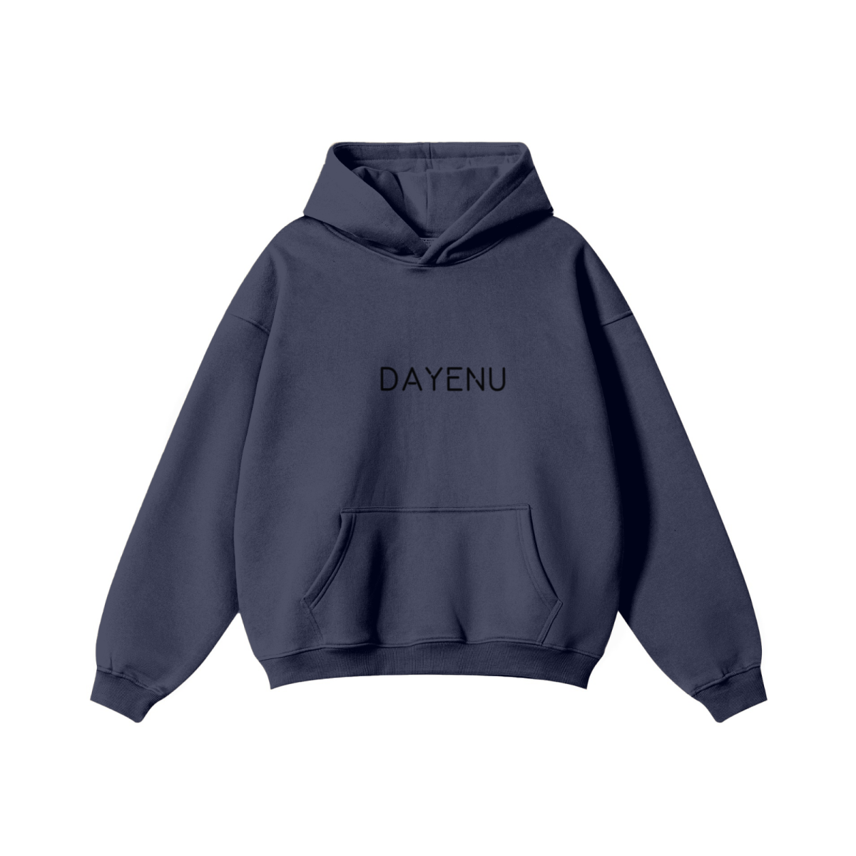 345GSM Women's Heavyweight Solid-Color Hoodie Navy Blue