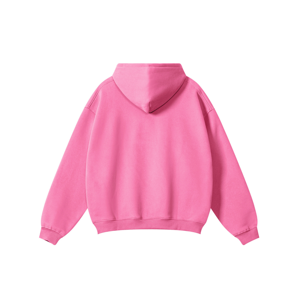 345GSM Women's Heavyweight Solid-Color Hoodie Rose Pink