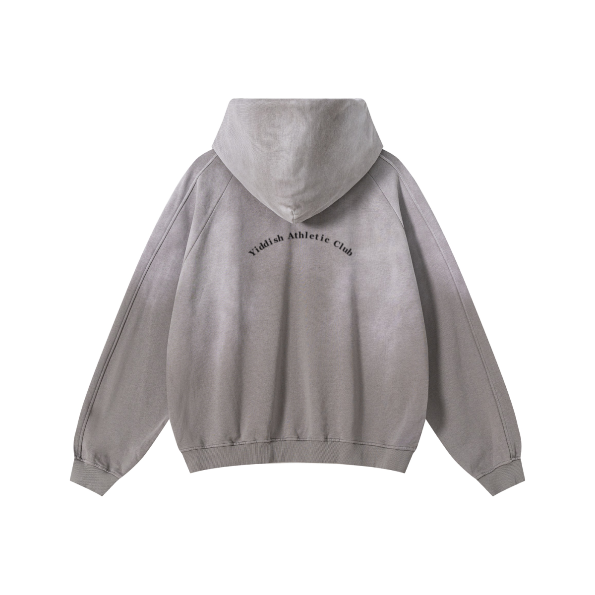 370GSM Unisex Monkey Wash Raw-Edge PP-Sprayed French Terry Hoodie Vintage Medium Grey